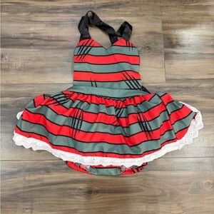 Nightmare On Elm Street Striped Red and Black Kids Costume Dress